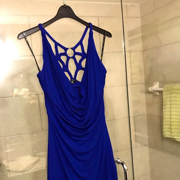 SKY  Super Sexy Sky Mini Dress. Royal Blue braided strap Detail amazing ! Medium - Picture 6 of 13